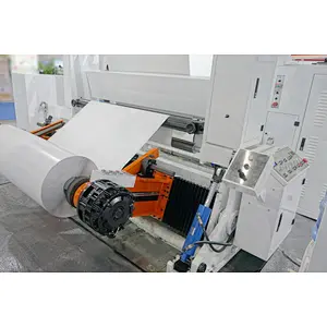 High Speed Automatic Adhesive Roll Paper Slitter Rewinder Machine