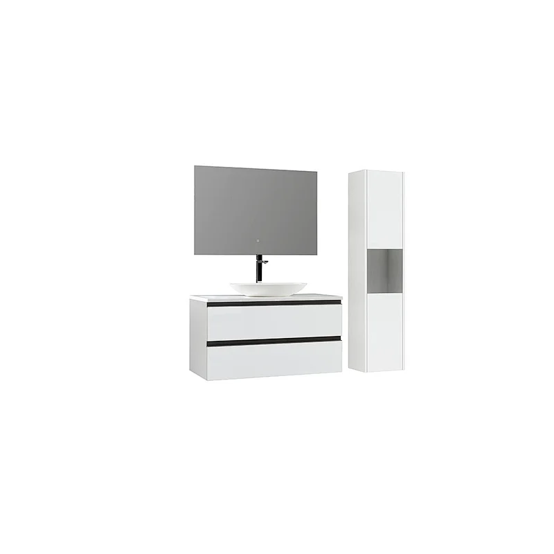 Wallmount MDF Bathroom in Glossy white ColorTenne Vanity