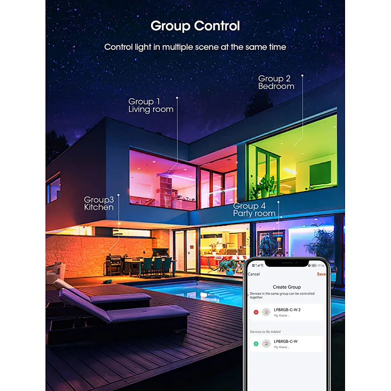 Smart Recessed Lighting 5/6 Inch 15W RGBCW 1400LM Eqv 125w LED Retrofit Can Lights, WiFi+BLE Mode with BT Remote Controller Dimmable Recessed Lights, Work with Alexa/Google Assistant, 6 Pack