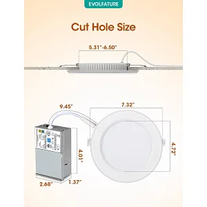 Recessed Lighting with Night Light 6 Inch, 14W 1300 Lumen 5CCT Dimmable Ultra Thin LED Recessed Lights, 2700K/3500K/4000K/5000K/6500K Canless Downlight Light, CRI 90, ETL & FCC,