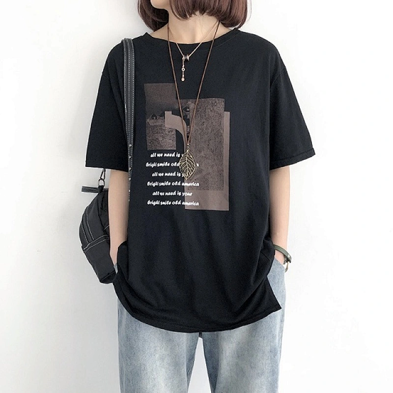 Custom Print Hot Sell Costume Lip Print Women Ladies T Shirt