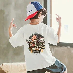 Wholesale blank 100% cotton children Tee short sleeves for kids with custom logo