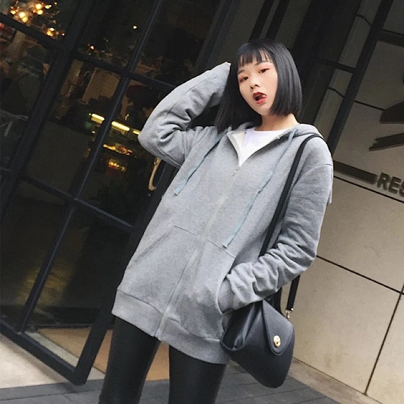 Wholesale fashion fall and winter style hoodie women sport zip up hoodie