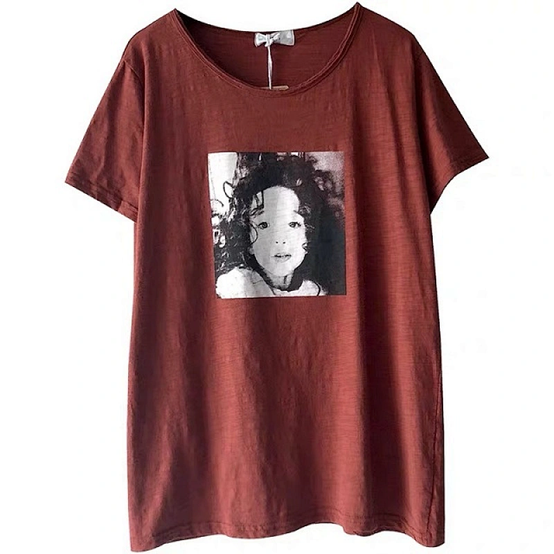 Summer korean style blouse ladies letter print tops design fashion casual t-shirt
