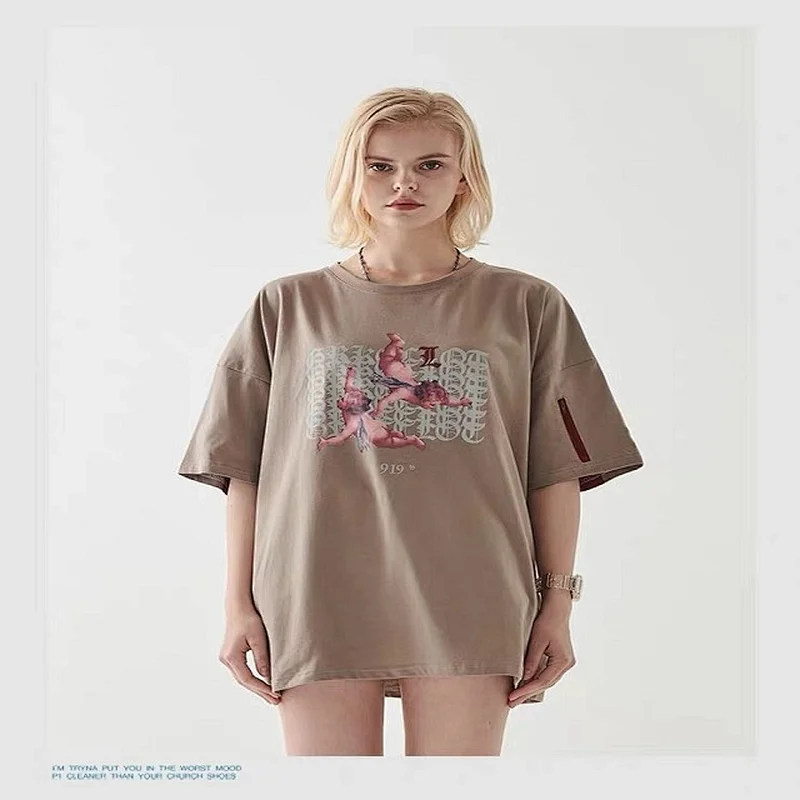 Fashion Casual Custom Print Logo Short Sleeve Woman T shirt 100% Cotton