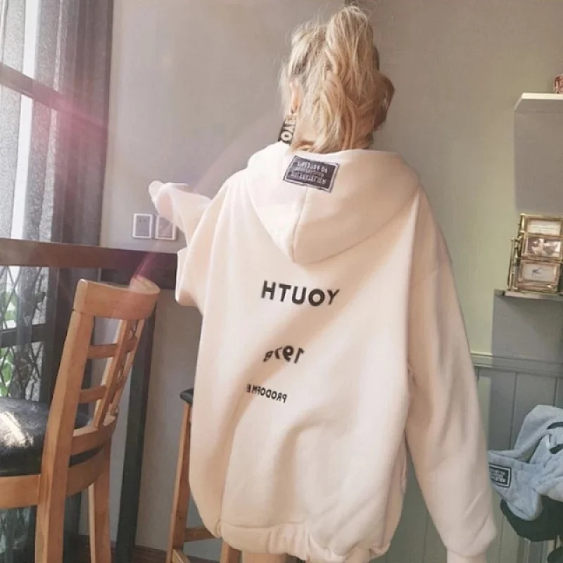 High Quality Warm Women's Long Sleeve Fleece Hoodie With Pockets