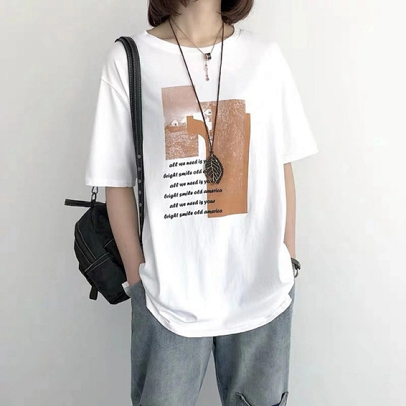 Custom Print Hot Sell Costume Lip Print Women Ladies T Shirt