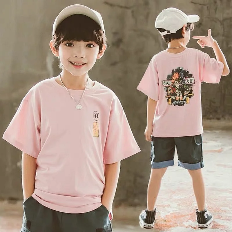 Wholesale blank 100% cotton children Tee short sleeves for kids with custom logo