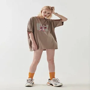 Fashion Casual Custom Print Logo Short Sleeve Woman T shirt 100% Cotton