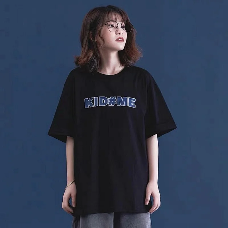 Europe Style Vogue Letter Printed Loose Sleeve Summer Women T-shirts