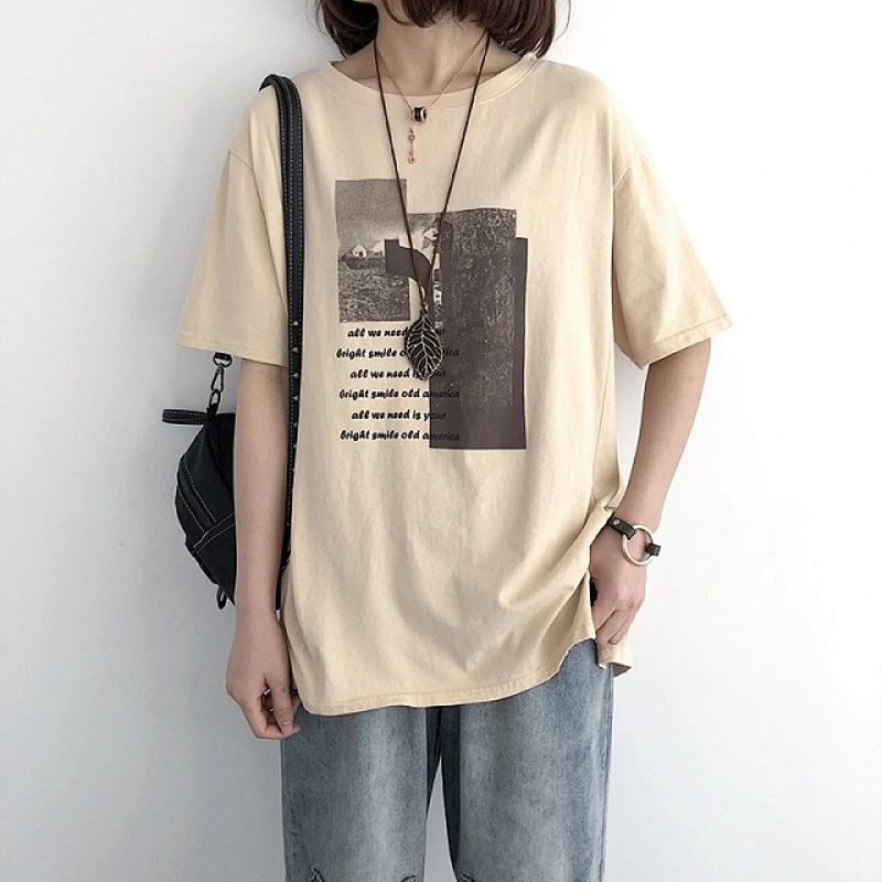Custom Print Hot Sell Costume Lip Print Women Ladies T Shirt