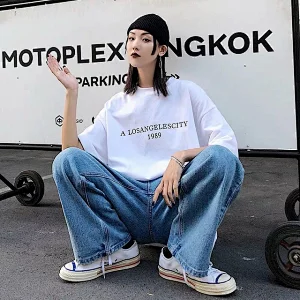 White color short sleeve casual summer printed t-shirt for women