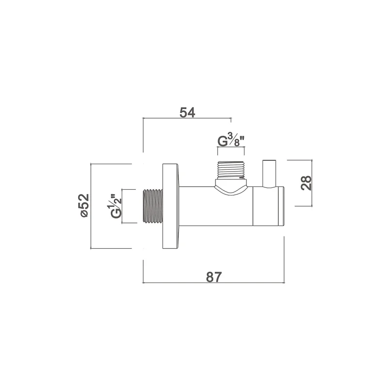Ceramic cartridge angle valve with filter