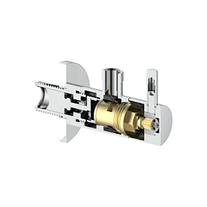 Ceramic cartridge angle valve with filter