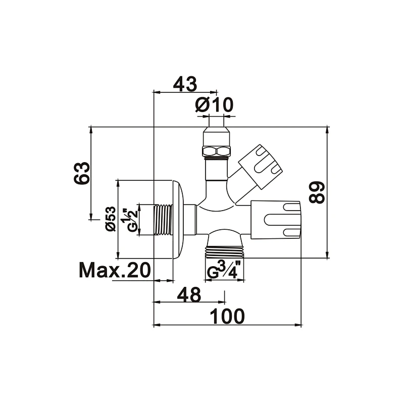 washing machine comperession angle valve
