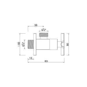 Ceramic cartridge anglevalve