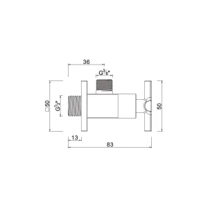 Ceramic cartridge anglevalve