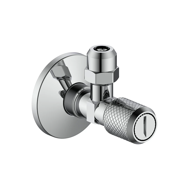 Ceramic cartridge angle valve with filter