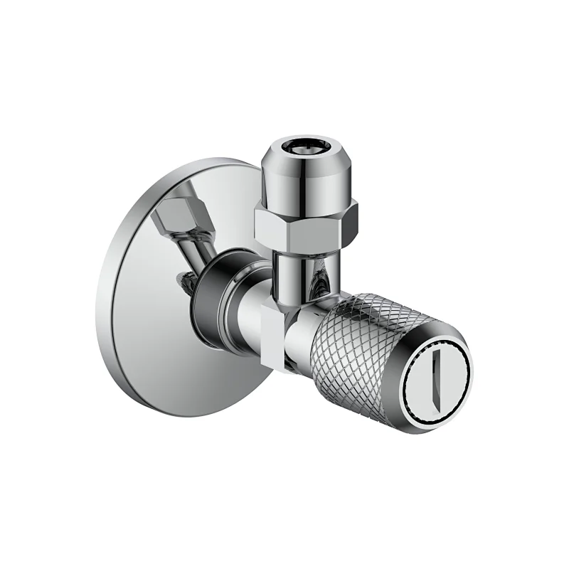 Ceramic cartridge angle valve with filter