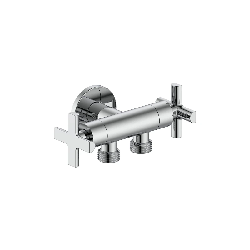 Ceramic cartridge angle valve