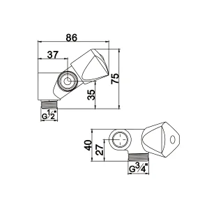 Compression angle valve
