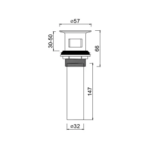 Waste for wash basin with free over flow