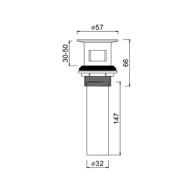 Waste for wash basin with free over flow