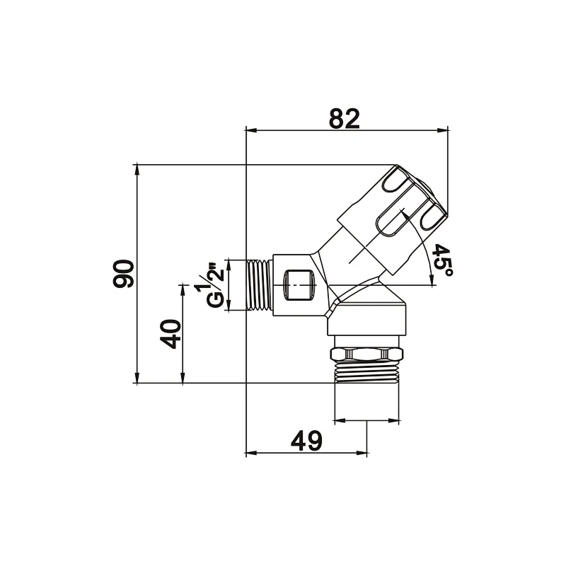 Compression angle valve