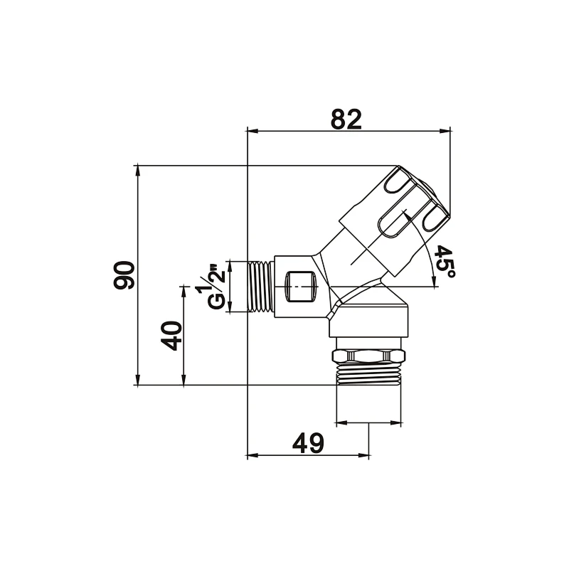 Compression angle valve
