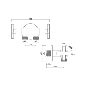 Ceramic cartridge angle valve