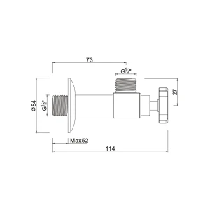 Ceramic cartridge anglevalve