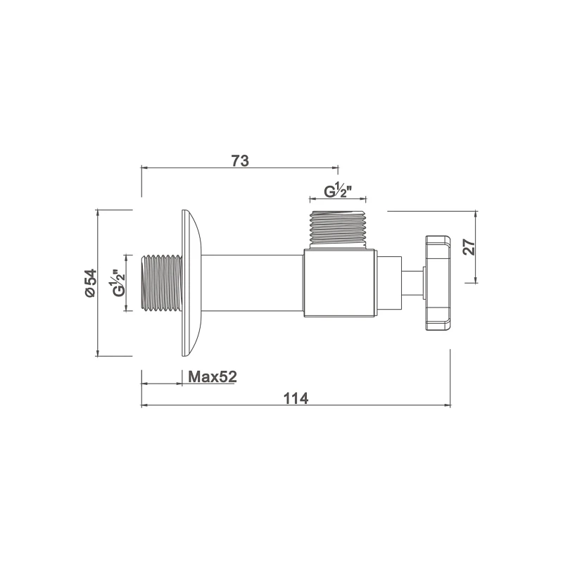 Ceramic cartridge anglevalve