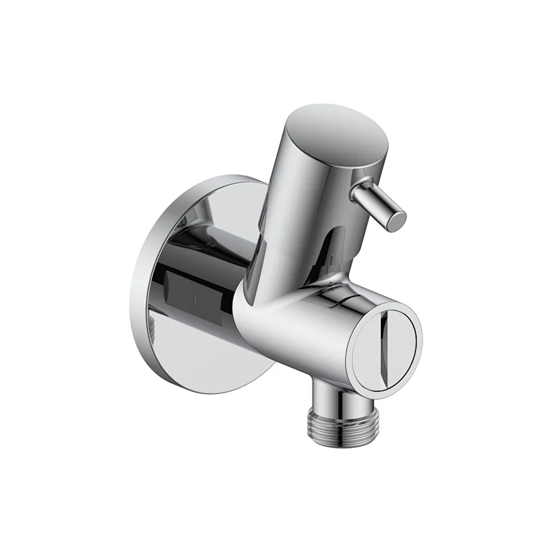 Ceramic cartridge angle valve with filter