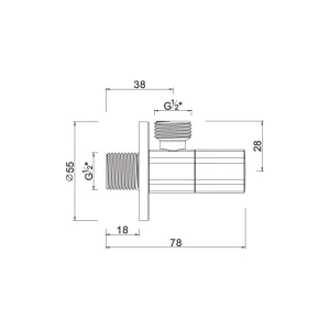 Ceramic cartridge anglevalve