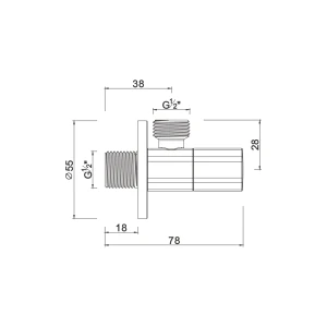 Ceramic cartridge anglevalve