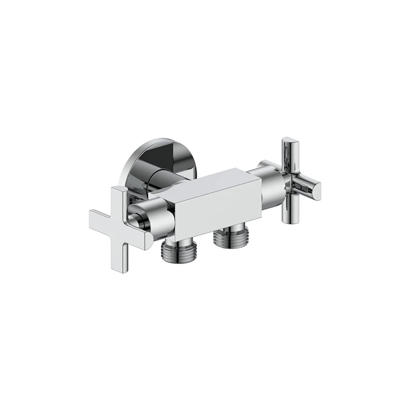 Ceramic cartridge angle valve