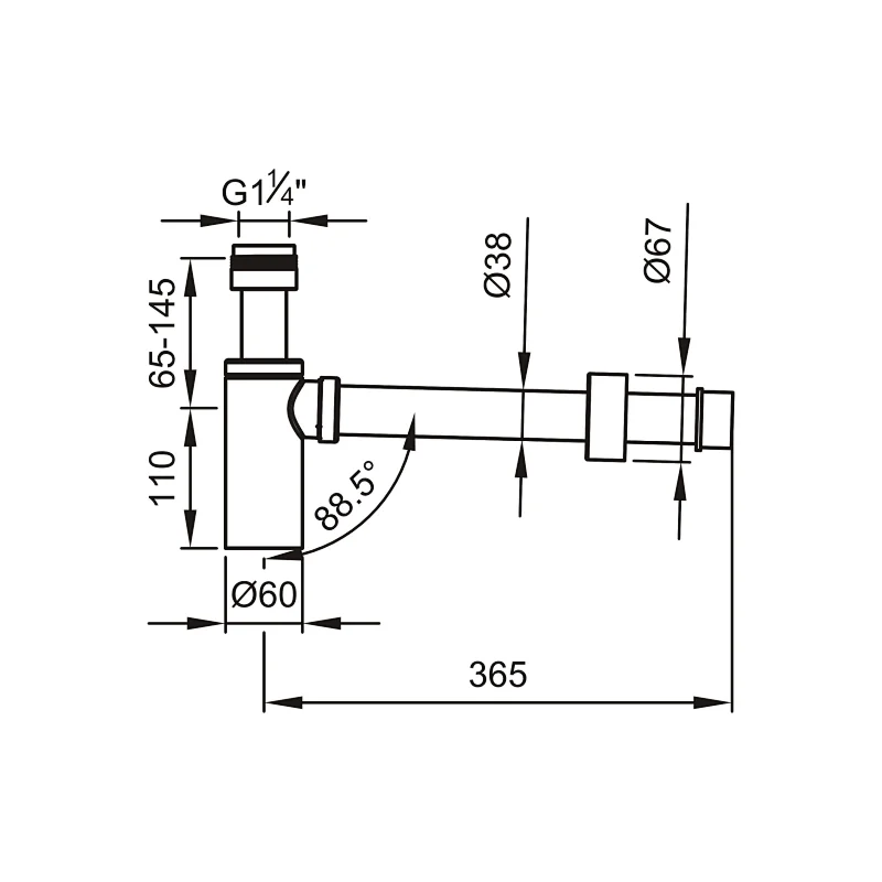 Contmporary square bottle trap