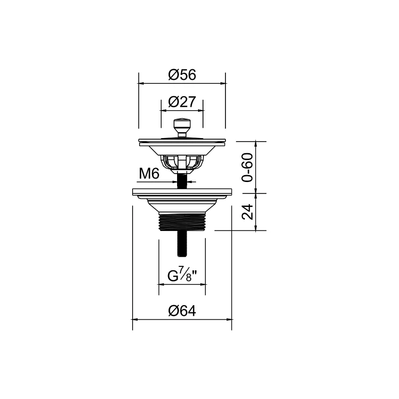 Plug wash basin waste