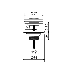 Waste for wash basin with free over flow