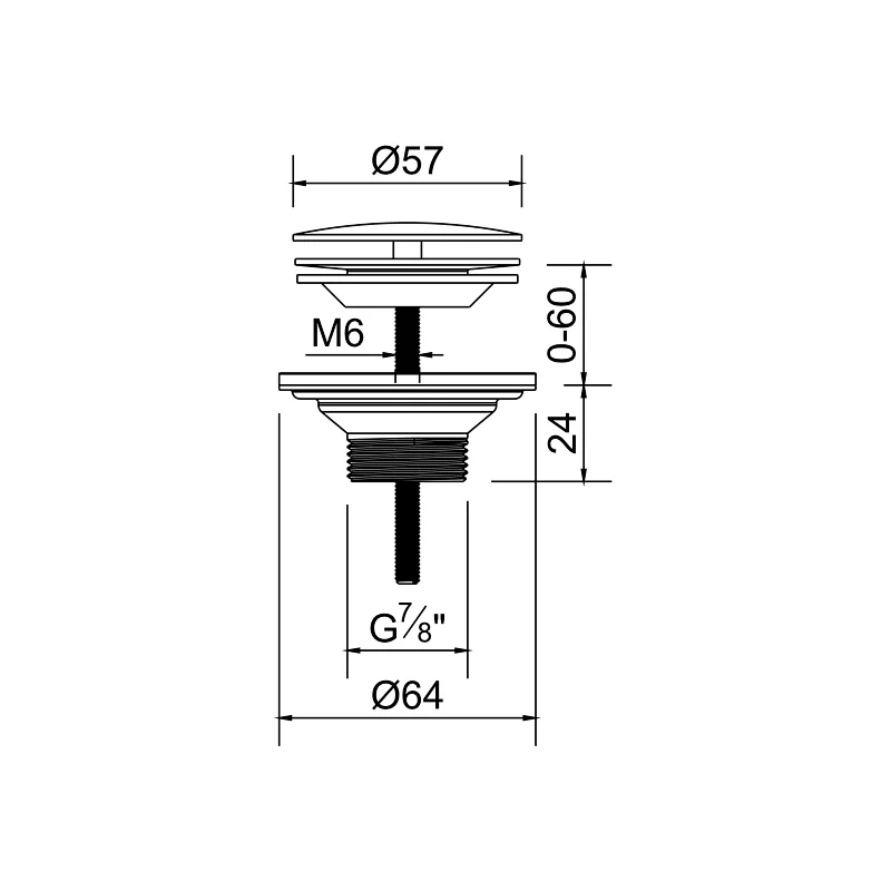 Waste for wash basin with free over flow