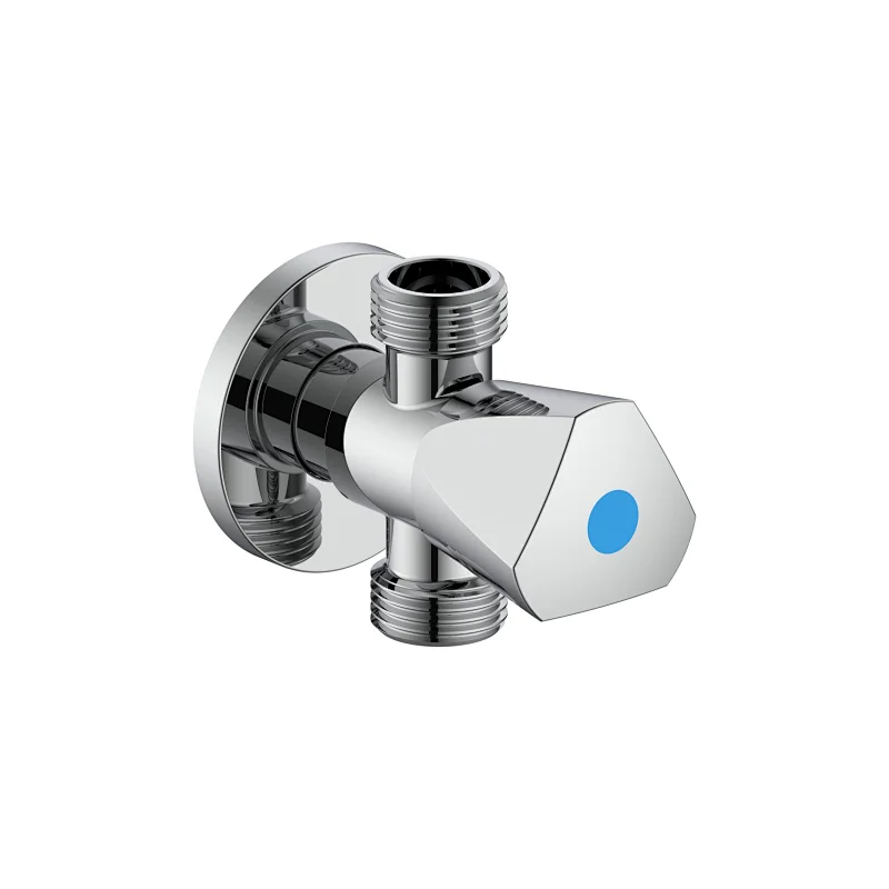 Ceramic cartridge double outlet angle valve