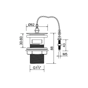 Plug wash basin waste