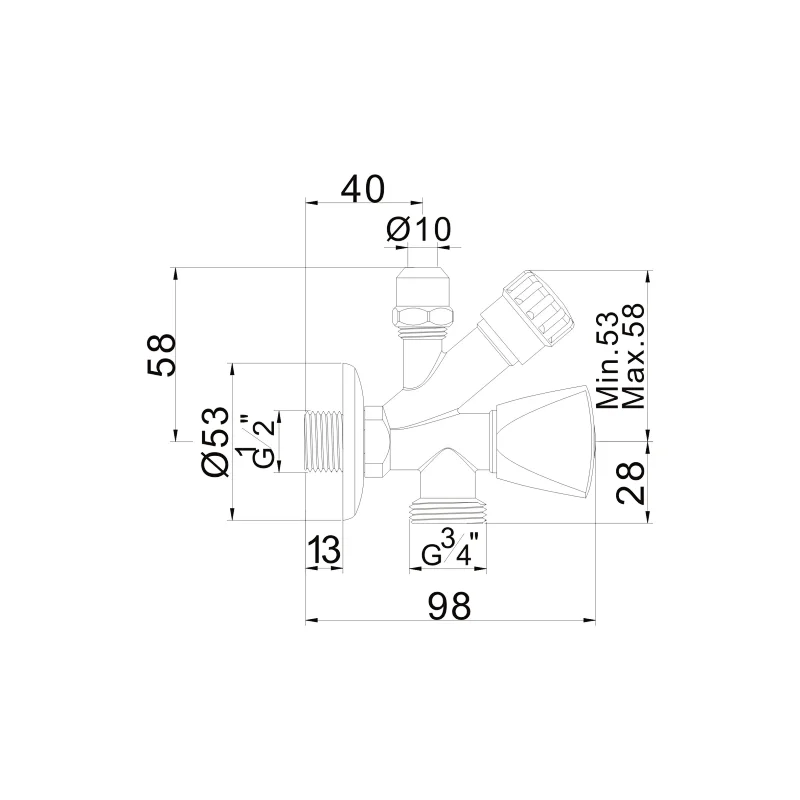washing machine comperession angle valve