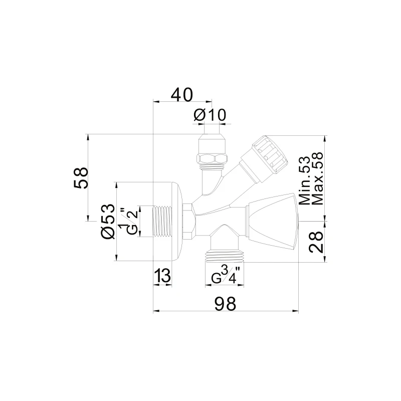washing machine comperession angle valve