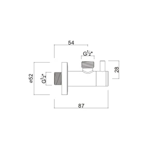 Ceramic cartridge angle valve with filter