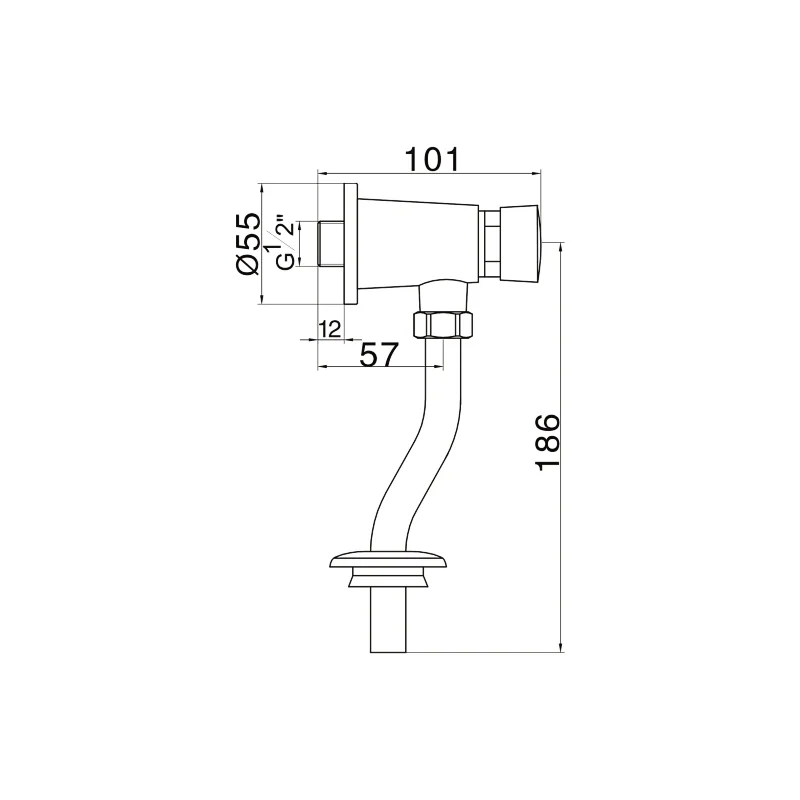 Push button flush valve