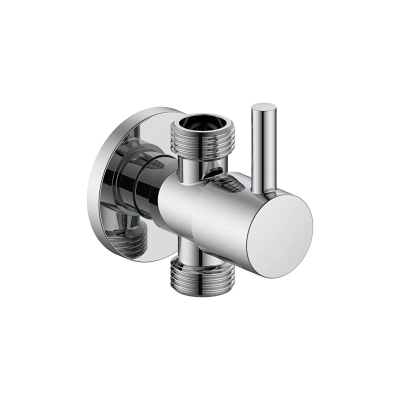 Ceramic cartridge double outlet angle valve