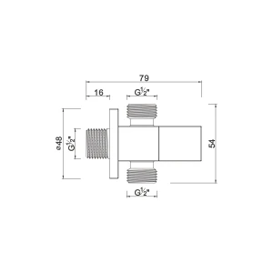 Ceramic cartridge double outlet angle valve