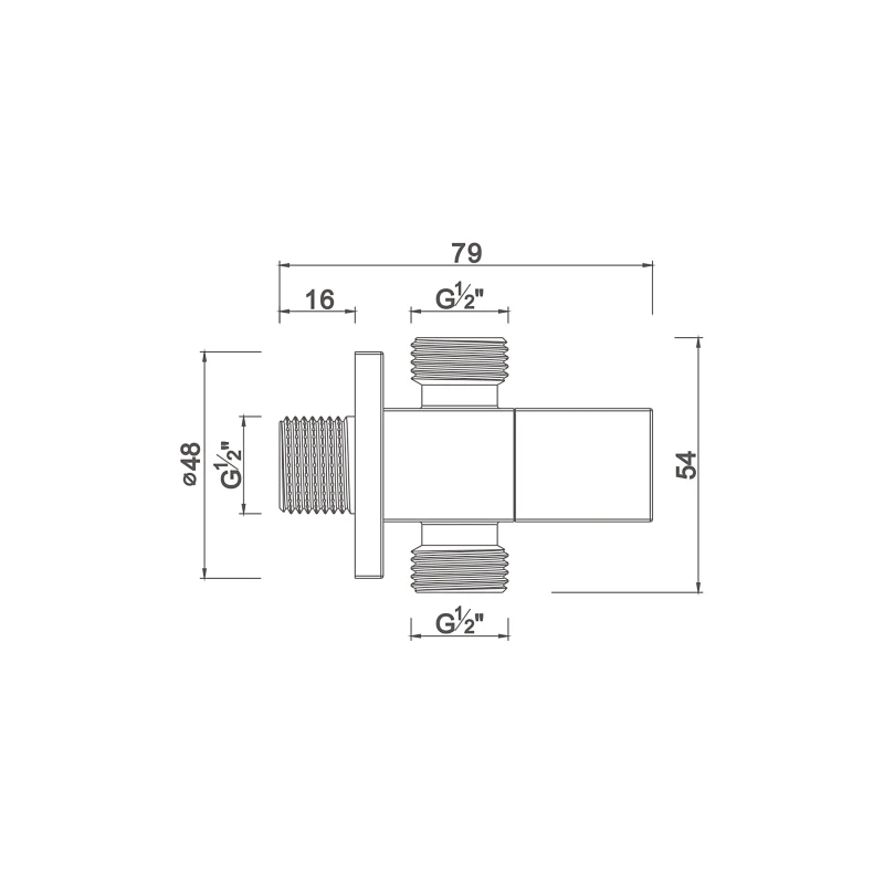 Ceramic cartridge double outlet angle valve