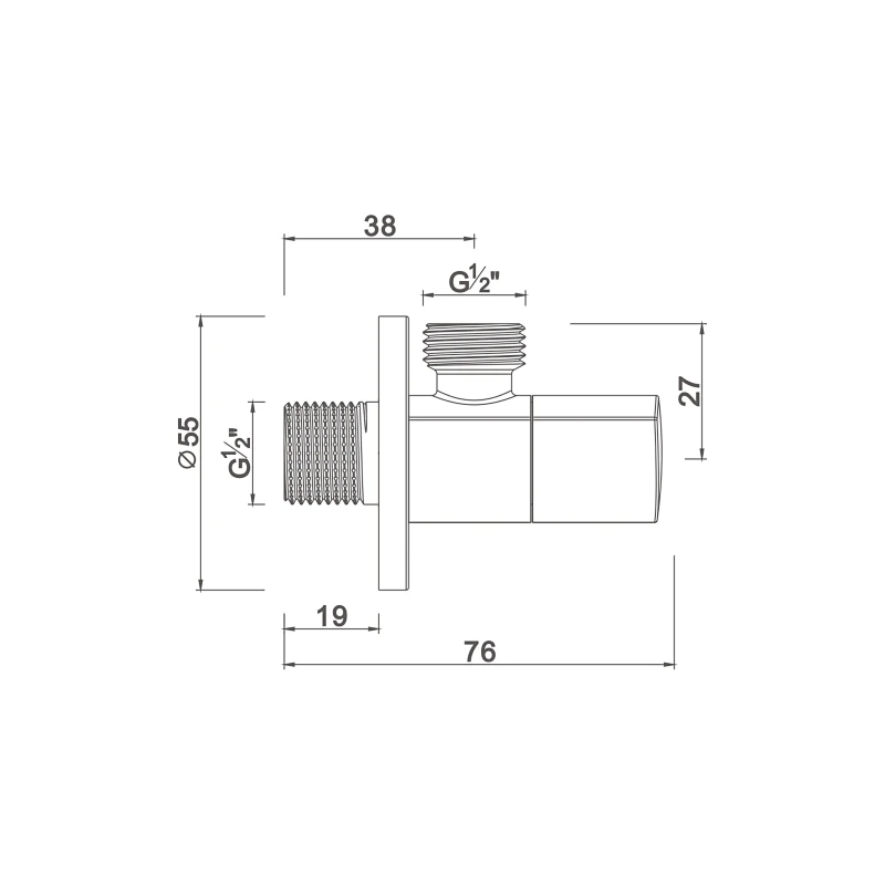 Ceramic cartridge anglevalve
